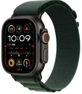 Apple Watch Ultra 2 (2024) GPS+Cellular 49mm Černé titanové tělo - Tmavě zelený alpský tah (M) / 145-190 mm (MX4R3QC/A)