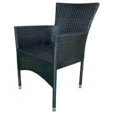 Autronic - Židle zahradní, černý umělý ratan, kov, stohovatelná. - AZC-S2117 BK