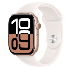 Apple Watch Series 10 GPS 46mm Rose Gold Aluminium Case with Light Blush Sport Band - M/L