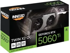 Inno3D GeForce RTX 5060 Ti Twin X2 OC / Grafická karta / 8GB GDDR7 / 128-bit / 1x HDMI + 3x DP / 650W (N506T2-08D7X-193075N)