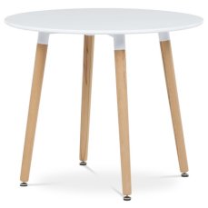 Autronic - Stůl jídelní, 90x90x75 cm, MDF, masiv / kovová konstrukce, bílá - DT-306 WT