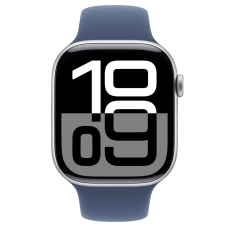 Apple Watch S10 GPS 46mm Silver Alu Case with Denim Sport Band - M/L