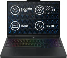 Lenovo Legion Pro 5 16IAX10 černá / 16" WQXGA / Intel Core Ultra 9 275HX / 32GB / 1TB SSD / RTX 5070 8GB / W11H (83F3003LCK)