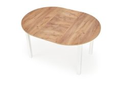 Halmar RINGO barva deska dub, nohy - bílá (102-142x102x76 cm) (2 Karton)