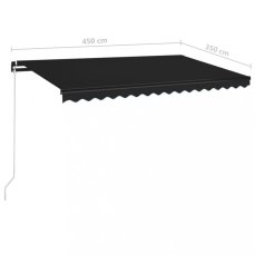 Ručně zatahovací markýza 450x350 cm Dekorhome Bílá / modrá