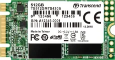 Transcend MTS430S 512GB / M.2 2242 SATA / RW: 560/500 MBps / IOPS: 80K/85K / MTBF 1.0mh / 5y (TS512GMTS430S)
