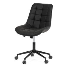 Autronic - Židle kancelářská, černá látka v dekoru broušené kůže, černý kovový kříž - KA-V3120 BK3