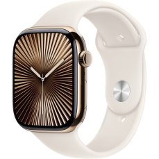 Apple Watch Series 10 Cellular 46mm Zlatý titan s hvězdně bílým sportovním řemínkem M/L (Další)