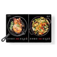 Nedis KAIP124CBK2 čierna / Dvojplatničkový indukčný varič / 3500 W / ochrana proti prehriatiu / časovač (KAIP124CBK2)
