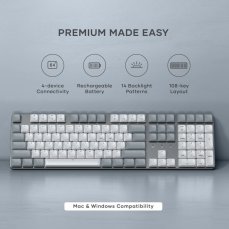 Satechi SM3 Slim Mechanical Backlit Bluetooth Keyboard (Light) - US - Light
