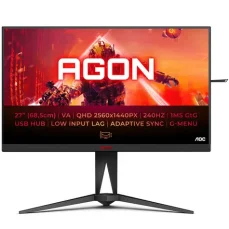 27" AOC AG275QZN/EU černá / VA / 2560 x 1440 / 16:9 / 1ms / 3000:1 / 400cd-m2 / HDMI + DP / USB / VESA / Pivot (AG275QZN/EU)