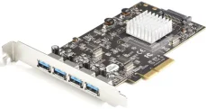 StarTech PCIe karta 4x USB-A černá / Řadič USB / PCIe / USB 3.2 Gen 2 10 Gbps / čipset ASMedia ASM3142 (PEXUSB314A2V2)