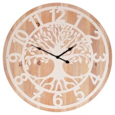 Autronic Hodiny nástěnné - pr. 60 cm, kov a MDF, strom života (HA1741)