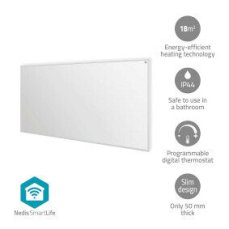 Nedis HTIP700WTW biela / Infračervený vykurovací panel / 700 W / SmartLife / IP44 / Nastaviteľný termostat / Diaľkové ovládanie (HTIP700WTW)