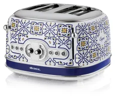 Ariete 0156CA Capri bílá/světle modrá / Topinkovač / 4 plátky / 1630 W / 6 úrovní opečení (0156CA)