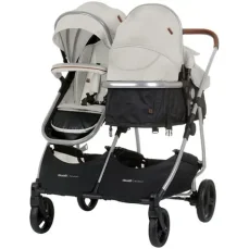 CHIPOLINO Kočík pre dvojčatá / rovnako staré deti - kombinovaný Duo SMART Biscotta (KBDS02505BI)