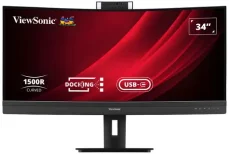 34" ViewSonic VG3457CV černá / Monitor / VA / zakřivený / 3440 x 1440 / 21:9 / 100 Hz / USB-C 100 W / RJ45 / webkamera (VG3457CV)