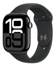 Apple Watch Series 10 GPS+Cellular 46mm Klavírno čierne hliníkové telo - Čierny športový remienok (S/M) / 140-190 mm (MWY33QC/A)
