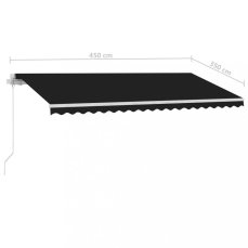Volně stojící ručně zatahovací markýza 450x350 cm Dekorhome