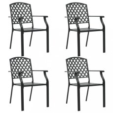 Stohovatelné zahradní židle 4 ks černá Dekorhome