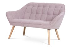 Autronic - Dvoumístná sedačka, potah starorůžová látka, dřevěné nohy - masiv kaučukovník - AK-322 PINK2