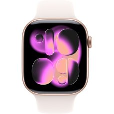 Apple Watch Series 11 Cellular (42mm) Zlatý Titan se světle ruměným sportovním řemínkem S/M
