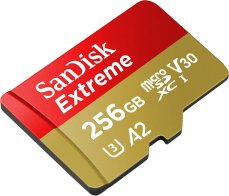 SanDisk Extreme microSDXC 256 GB (190 MB/s A2 C10 V30 UHS-I U3) (SDSQXAV-256G-GN6MA)