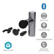 Nedis BTHMSG10GY / Športová masážna pištoľ / SmartLife / 5 Režimov masáže / Hlava U / Kónická hlava (BTHMSG10GY)