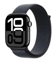 Apple Watch Series 10 GPS+Cellular 46mm Klavírno čierne hliníkové telo - Atramentovo fialový prevliekací remienok / 130-200 (MWY53QC/A)