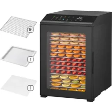 Sencor SFD 8300BK čierna / Sušička ovocia / 900 W / Sito 29 x 24 cm / 35-75 ° C / 16 plat