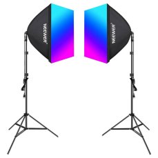 Kit Neewer NK800 two softboxes + bulbs RGB 24W 2700-6500K + tripods + barndoors (IN-B0CF55TW5J)