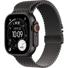 Apple Watch Ultra 3 (2025) 49mm Černý titan s černým titanovým milánským tahem M