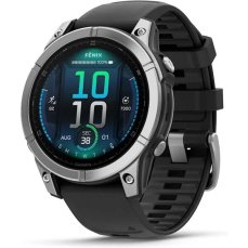 Garmin Fenix ??E 47 mm nerezová oceľ/čierny silikónový remienok