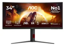 34" AOC CU34G4Z černá / Monitor / Fast VA / 3440x1440 / 21:9 / 240Hz / 0,3ms / 2x HDMI 2.1 + DP / VESA / FreeSync (CU34G4Z)