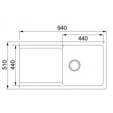 drez kuchynský FRANKE Tectonite OID 611 940x510mm šedá 1140442824