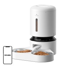 Dávkovač krmiva Petlibro Granary s dvojitou miskou 5 l (biely) (IN-PL-AF006-33W)