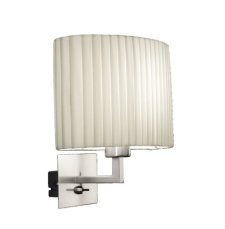 Kolarz (A1307.61.6) WL SAND NICKEL GEB. E14/40W, Schirm beige oval 28x11 mit Schalter, B 28cm, H 22cm, A 13cm