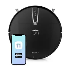 Rozbalené - Niceboy ION Charles i4 čierna / Robotický vysávač s mopom / sací výkon 2000 Pa / prach. nádoba 600 ml / HEPA (charles-i4-black.rozbaleno)