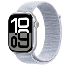 Apple Watch Series 10 GPS 46mm Silver Aluminium Case with Blue Cloud Sport Loop