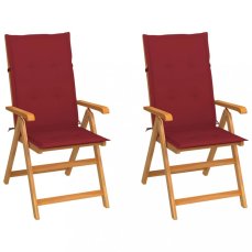 Zahradní židle 2 ks teak / látka Dekorhome