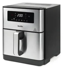 Breville VDF131X stříbrná/černá / Horkovzdušná fritéza / 1700 W / 9 l / dotykový displej / 6 programů (VDF131X)