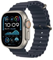 Apple Watch Ultra 2 (2024) GPS+Cellular 49mm Prírodné titánové telo - Námornícky modrý oceánsky remienok / 130-200 mm (MX4D3QC/A)