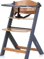 CHIPOLINO Dřevěná jídelní židlička Tip Top 2v1 Graphite (STHTT0243GT)
