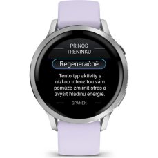 Garmin Venu 4 (41 mm) Stříbrné / Fialový silikonový řemínek