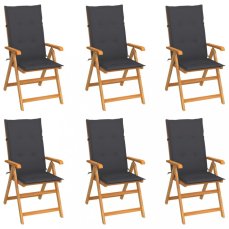 Zahradní židle 6 ks teak / látka Dekorhome