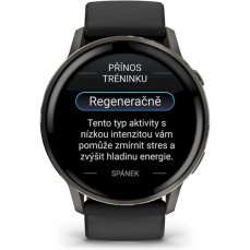 Garmin Venu 4 (45 mm) Slate / Černý silikonový řemínek