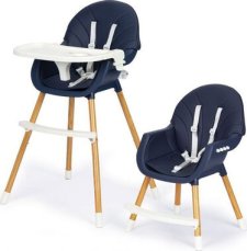 ECOTOYS Jedálenská stolička 2v1 Tmavomodrá / od 6 mesiacov (HA-004 DARK BLUE)