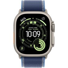 Apple Watch Ultra 3 (2025) 49mm Prírodný titán s modrým/jasne modrým trailovým ťahom S/M