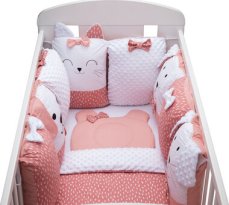 BUBABA Souprava do postýlky Sleep Guardian 12dílná růžová (45043)