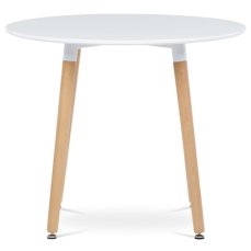 Autronic - Stůl jídelní, 90x90x75 cm, MDF, masiv / kovová konstrukce, bílá - DT-306 WT